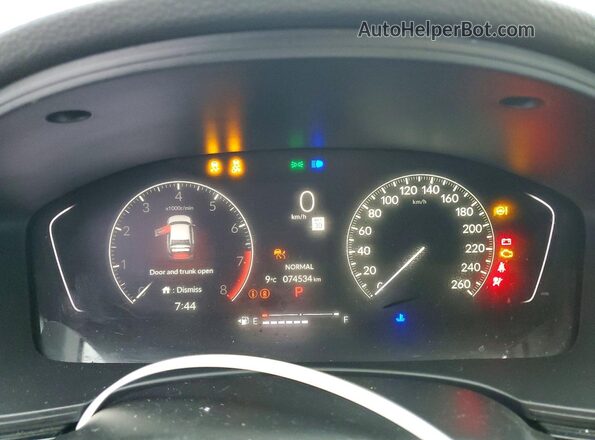 2HGFE2F50NH129399 2022 HONDA CIVIC White ხელსაწყოთა პანელის ხედი