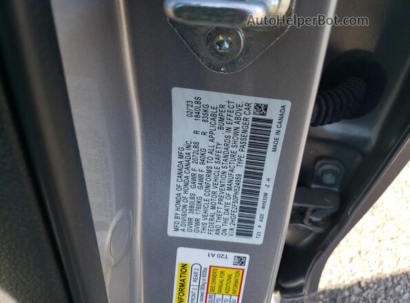 2HGFE2F50PH524959 2023 HONDA CIVIC Серебряный Вид подкапотного пространства