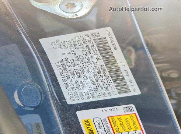2HGFE2F50TH507928 2026 HONDA CIVIC Blue Vista del compartimento del motor