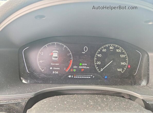 2HGFE2F54NH584465 2022 HONDA CIVIC White ხელსაწყოთა პანელის ხედი