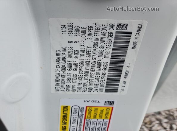 2HGFE2F54SH545239 2025 HONDA CIVIC Белый Вид подкапотного пространства