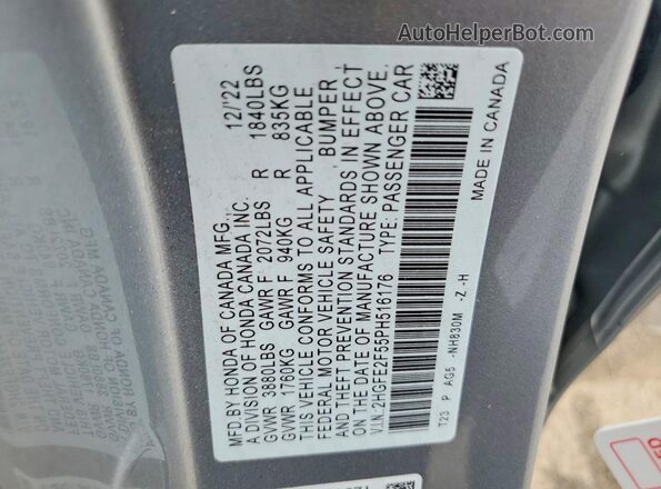 2HGFE2F55PH516176 2023 HONDA CIVIC Silver Widok komory silnika