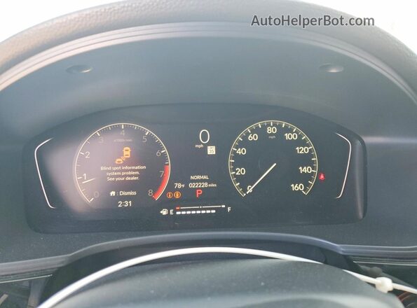 2HGFE2F55SH538056 2025 HONDA CIVIC Gray Вид щитка приладів