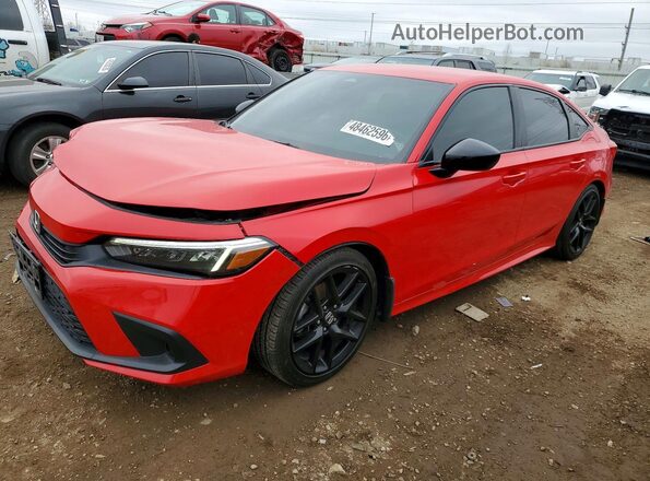 2HGFE2F56NH502820 2022 HONDA CIVIC Red Առջևի ձախ երեք քառորդ տեսարան