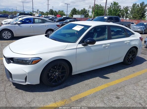2HGFE2F57SH540438 2025 HONDA CIVIC White წინა მარცხენა ხედი სამი მეოთხედიდან