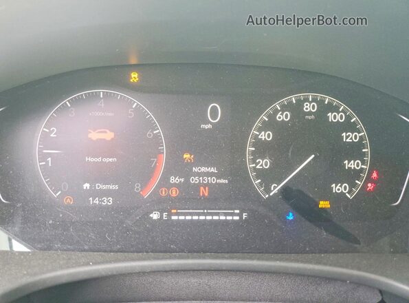 2HGFE2F58NH525922 2022 HONDA CIVIC Белый Вид щитка приборов