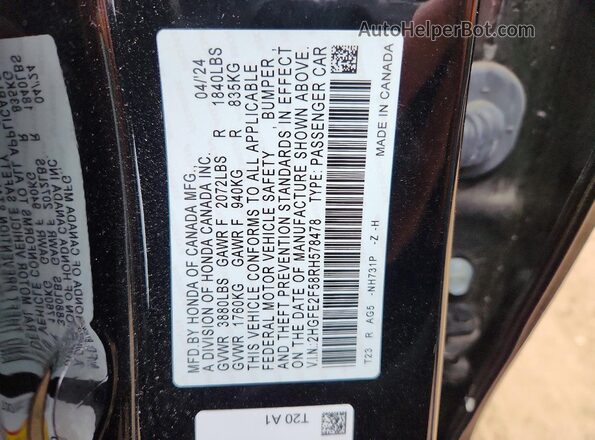 2HGFE2F58RH578478 2024 HONDA CIVIC Черный Вид подкапотного пространства