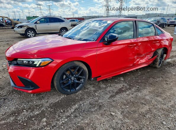 2HGFE2F59PH516309 2023 HONDA CIVIC Red Առջևի ձախ երեք քառորդ տեսարան