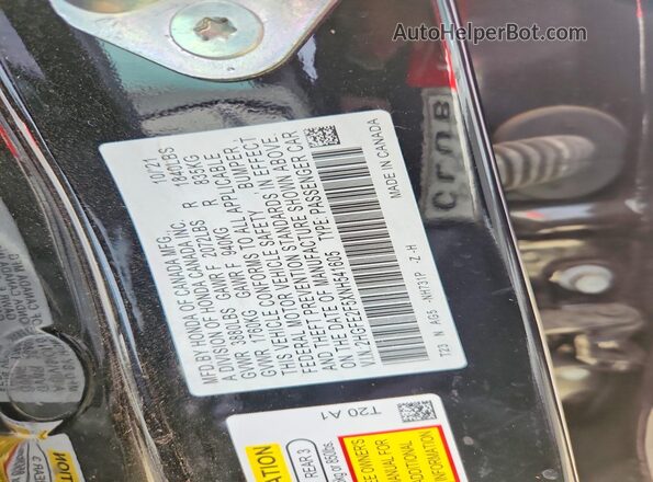 2HGFE2F5XNH541605 2022 HONDA CIVIC Black Widok komory silnika