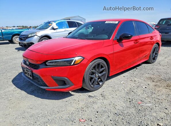 2HGFE2F5XNH592652 2022 HONDA CIVIC Red წინა მარცხენა ხედი სამი მეოთხედიდან