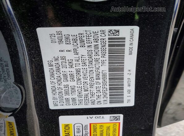 2HGFE2F5XSH568671 2025 HONDA CIVIC Черный Вид наклейки с VIN-кодом