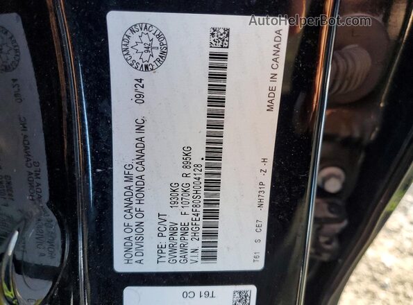 2HGFE4F80SH004128 2025 HONDA CIVIC Black VIN sticker view