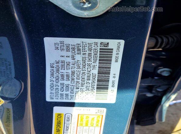 2HGFE4F87SH340827 2025 HONDA CIVIC Синий Вид подкапотного пространства