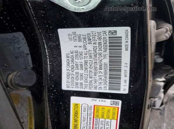 2HGFE4F89SH350081 2025 HONDA CIVIC Black Widok komory silnika