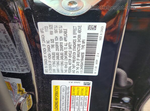 2HKRS4H71RH449780 2024 HONDA CR-V Черный Вид наклейки с VIN-кодом