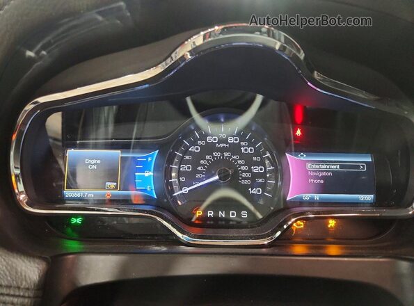 2LMHJ5AT0KBL01648 2019 LINCOLN MKT Черный Вид щитка приборов