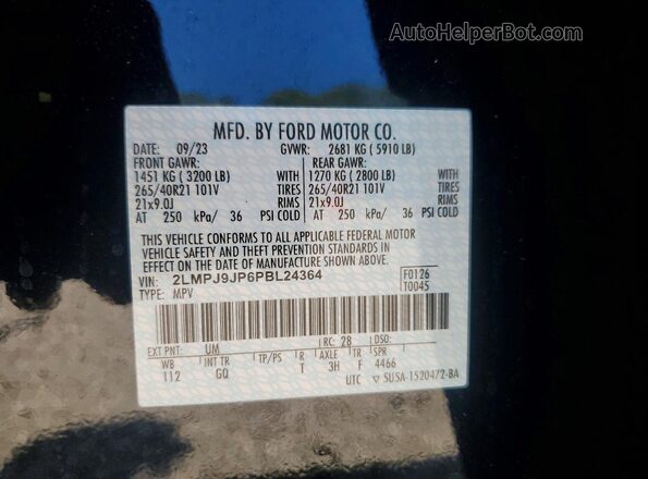 2LMPJ9JP6PBL24364 2023 LINCOLN NAUTILUS Черный Вид подкапотного пространства