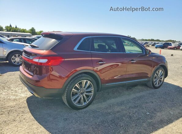 2LMTJ8LPXGBL42355 2016 LINCOLN MKX Темно-бордовый Задняя правая четверть