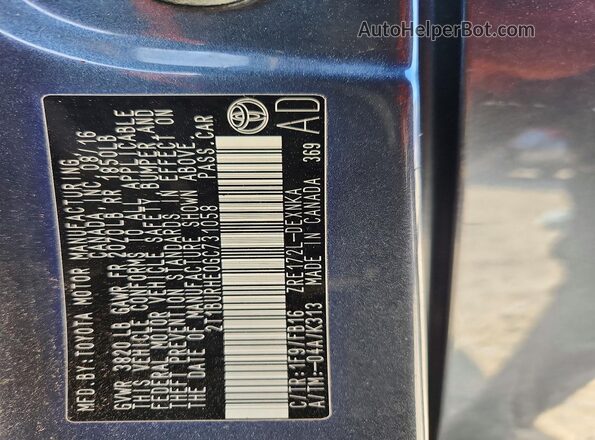 2T1BURHE0GC731058 2016 TOYOTA COROLLA Charcoal Widok komory silnika