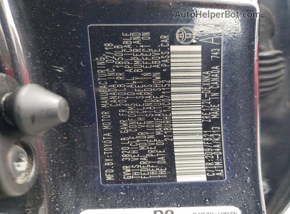 2T1BURHE1JC071152 2018 TOYOTA COROLLA Черный Вид подкапотного пространства