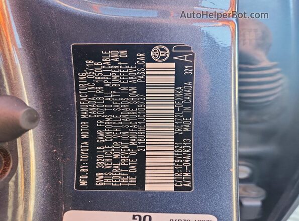 2T1BURHE1JC109737 2018 TOYOTA COROLLA Blue Vista del compartimento del motor