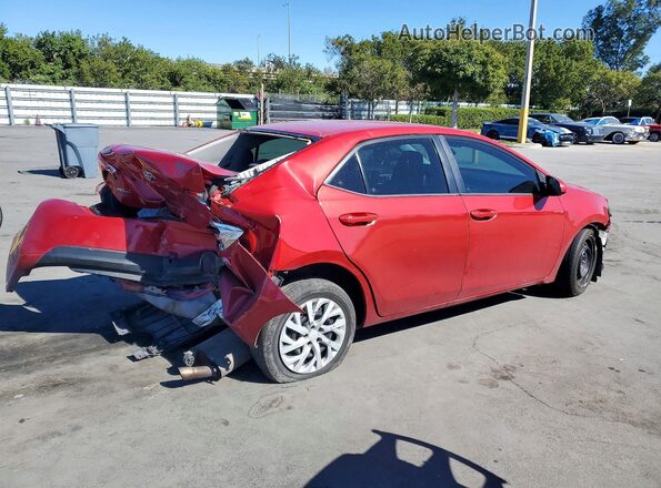 2T1BURHE2KC182181 2019 TOYOTA COROLLA Red Задня права чверть