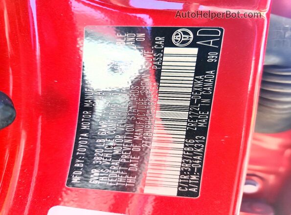 2T1BURHE3GC635568 2016 TOYOTA COROLLA Red Widok komory silnika