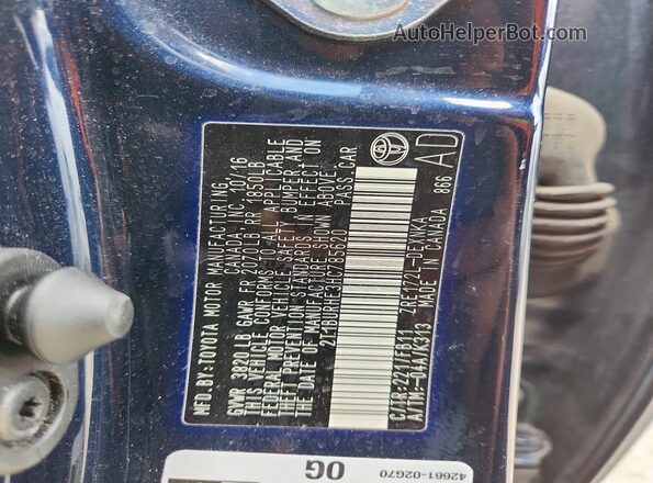 2T1BURHE3HC785620 2017 TOYOTA COROLLA Blue Вид підкапотного простору