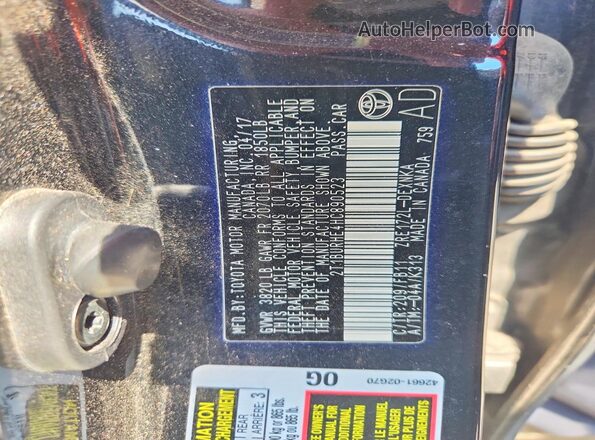 2T1BURHE4HC890523 2017 TOYOTA COROLLA Черный Вид подкапотного пространства