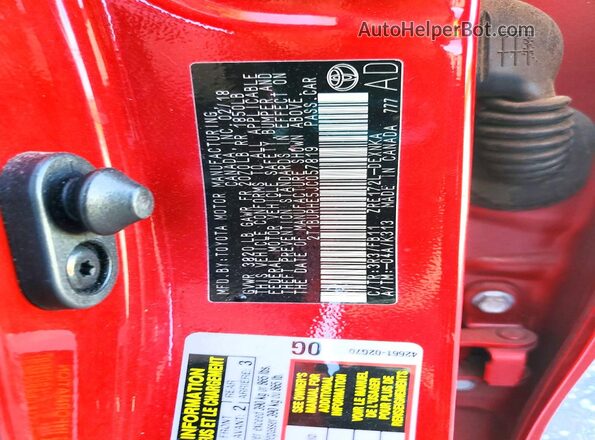 2T1BURHE5JC057819 2018 TOYOTA COROLLA Red Engine compartment view