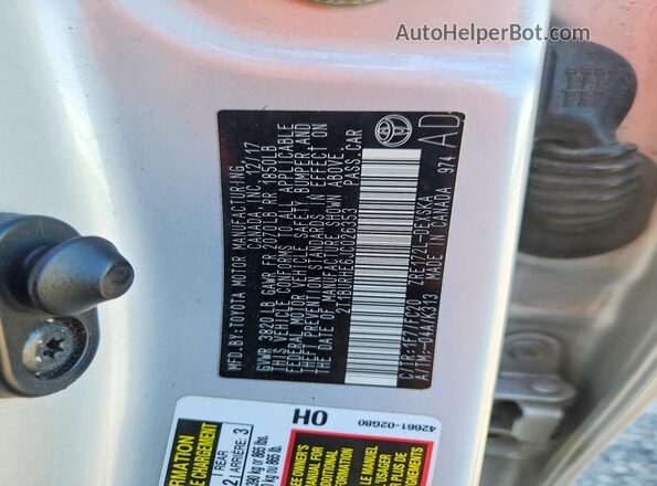 2T1BURHE6JC026353 2018 TOYOTA COROLLA Серый Вид подкапотного пространства