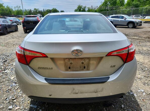 2T1BURHE7GC709283 2016 TOYOTA COROLLA Серебряный Вид сзади