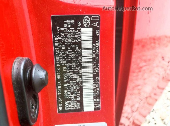 2T1BURHE7HC830185 2017 TOYOTA COROLLA Orange Widok komory silnika