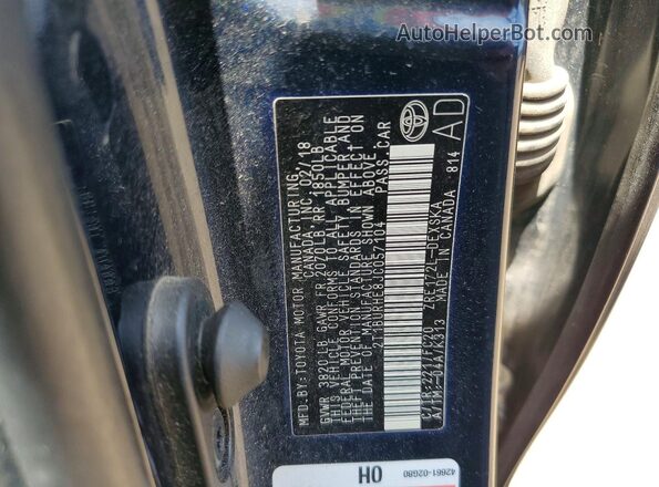 2T1BURHE8JC057104 2018 TOYOTA COROLLA Синий Вид наклейки с VIN-кодом