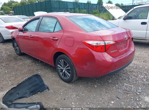 2T1BURHEXGC518375 2016 TOYOTA COROLLA Red Задня ліва чверть