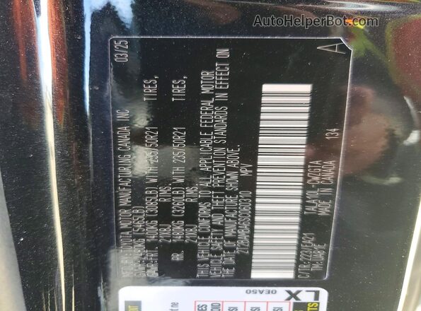 2T2BAMBA6SC060310 2025 LEXUS RX Black Вид наклейки з VIN-кодом
