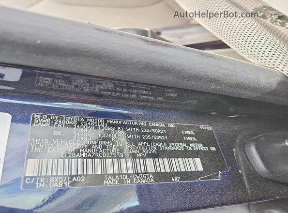 2T2BAMBA7RC027519 2024 LEXUS RX Blue Widok komory silnika