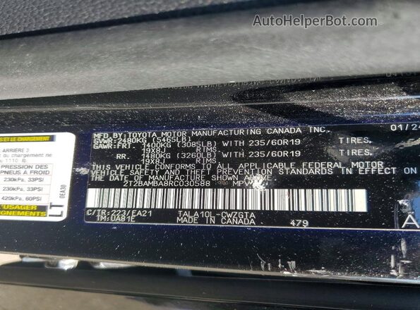 2T2BAMBA8RC030588 2024 LEXUS RX Charcoal VIN sticker view