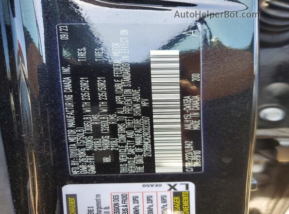 2T2BBMCA2RC023907 2024 LEXUS RX Black Вид наклейки з VIN-кодом