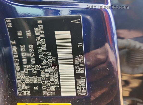 2T2BZMCA2GC032633 2016 LEXUS RX Blue Widok naklejki z numerem VIN