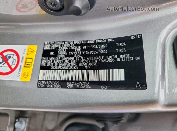 2T2BZMCA4HC095833 2017 LEXUS RX Tan Widok komory silnika