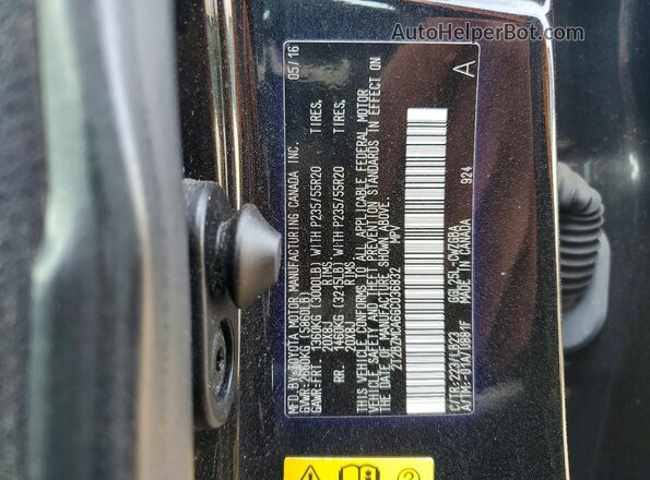 2T2BZMCA6GC036832 2016 LEXUS RX Черный Вид наклейки с VIN-кодом