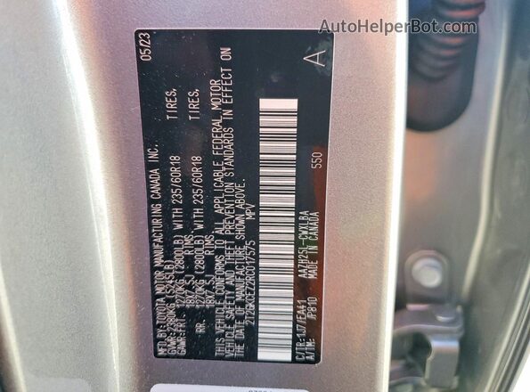 2T2GKCEZ2RC017575 2024 LEXUS NX Gray Vista de la etiqueta del VIN