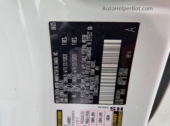 2T2GKCEZ7TC058646 2026 LEXUS NX Белый Вид наклейки с VIN-кодом