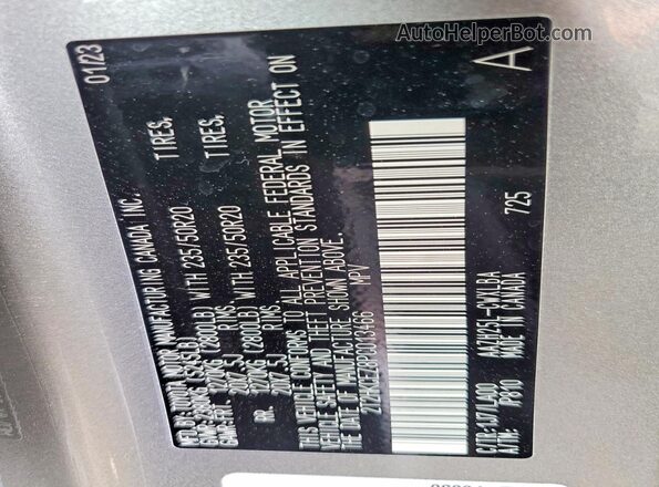 2T2HKCEZ8PC013466 2023 LEXUS NX Silver Vista de la etiqueta del VIN