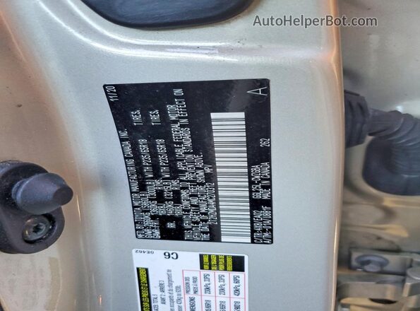 2T2HZMDA4MC270312 2021 LEXUS RX Cream VIN კოდის სტიკერის ხედი