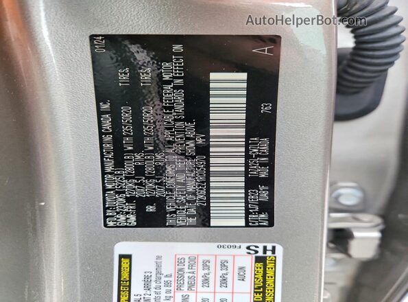 2T2KGCEZ1RC054970 2024 LEXUS NX Silver VIN sticker view