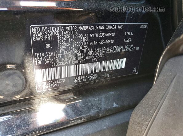2T36CRAV3TC001919 2026 TOYOTA RAV4 Черный Вид наклейки с VIN-кодом