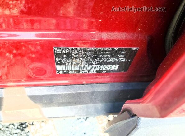 2T3C1RFV4MW138613 2021 TOYOTA RAV4 Red Շարժիչի բաժամունքի տեսք