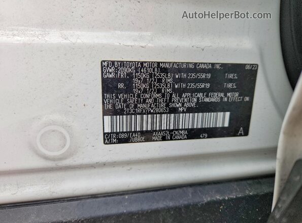 2T3C1RFV7PW280653 2023 TOYOTA LE Белый Вид подкапотного пространства